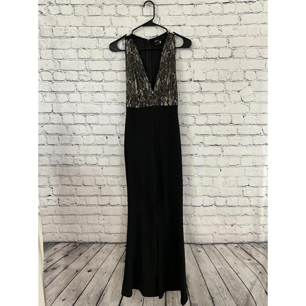 Privy Women’s Body On Dress Size Small Black‎ And Beige Print